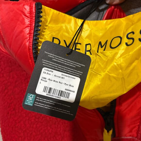 Canada Goose Pyer Moss CG Disk Anorak Pullover Jacket Red Rouge - Picture 10 of 10